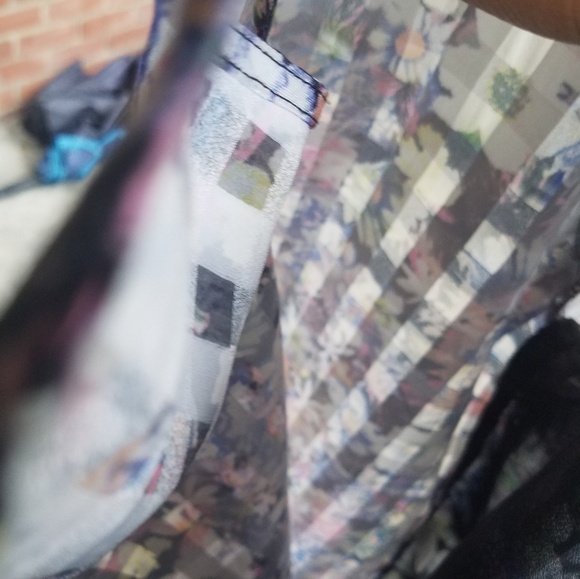 BCNU Multicolored Checkered Floral Shirt - Picture 4 of 4